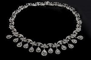 Estate Rose Cut Diamond 18K Gold Edwardian Style Link Necklace