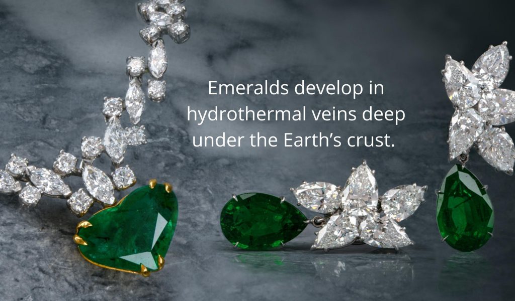 diamond and emerald vintage jewelry