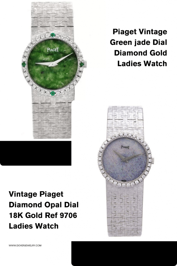 Vintage Piaget Diamond Opal Dial 18K Gold Ref 9706 Ladies Watch