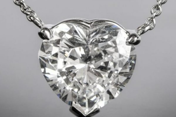 diamond solitaire heart pendant