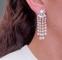 Sparkling 14.16cts Diamond Platinum Cascading Chandelier Earrings 670801