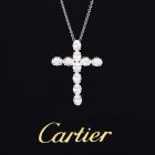 Cartier 7.18 carats Platinum  Diamond Cross Pendant Necklace 