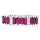 Estate Ruby Diamond Platinum Eternity Band Ring