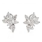 Estate 6.20cts Pear Marquies Cluster Diamond Platinum Earring