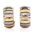 Cartier Tubogas Vintage 18K Gold Tri-Color Link Hoop Earrings