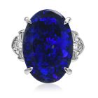  11.52cts GIA Black opal Diamond Platinum Halo Cocktail Ring