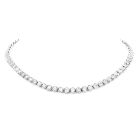 Vintage 11.80cts Diamond Riviera 18K White Gold Tennis Choker Necklace