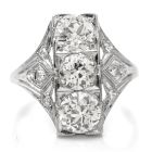 GIA Antique Old European Cut 3.40ct Diamond Platinum Ring l Antique Jewelry l Dover Jewelry 