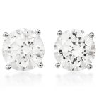 1.23 Carats Diamond 14K White Gold Studs Earrings