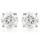 Classic 1.03cts Round Cut Diamond White Gold Stud Earrings