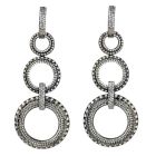 Estate Diamond 18K Gold Circle Dangle Drop Earrings