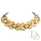 Vintage Italian Wide 18K Criss Cross Choker Necklace