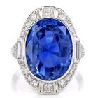 GIA Natural No Heat Sri Lanka Sapphire Diamond Platinum Ring