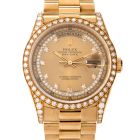 ROLEX President Day-Date Diamond String Diamond Log Dial Bezel Watch reference 18388