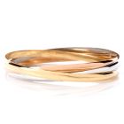 Cartier Tri Tone 18K Interlocking 3 Bangle Bracelets