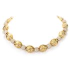 Estate Ambrosi Eliptical Diamond 18K Gold 15 Inch Choker Necklace