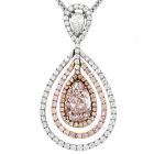 3.76cts GIA Natural Light Pink Platinum18k Diamond Necklace Pendant