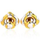 Marina B. Pardy Vintage 18K Two-Tone Gold Chestnut Clip-On Earrings