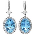 Vintage Santa Maria Aquamarine Diamond Platinum Pendant Earrings|DoverJewelry|