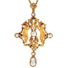 Carrera y Carrera Rose Cut Diamond 18K Gold Twin Cherub Gemini Pin Brooch Pendant 