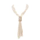 Casa Reale Diamond Pearl Mother of Pearl 18K Gold Multi Strand Large Lariat Necklace