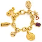 David Yurman Italian Diamond Ruby 22K 18K 14K Yellow Gold Link Charm Bracelet