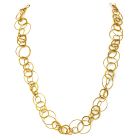 Spritzer & Fuhrmann 18K Yellow Gold  31" Long Multi Hoop Round Link Chain Necklace 