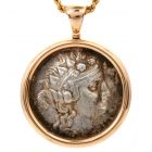 Bvlgari Monete 18K Rose Gold Ancient Coin Pendant Chain Necklace