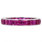 Modern Ruby 18K White Gold Stackable Eternity Band Ring