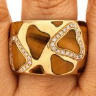 Roberto Coin Diamond Tiger's Eye 18K Yellow Gold Animal Giraffe Band Ring