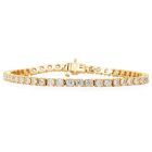 Estate 5.25cts Diamond 14K Yellow Gold Stackable Tennis Link Bracelet 