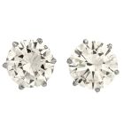 Estate 8.63cts Round Cut Diamond Platinum Stud Earrings-Dover Jewelry