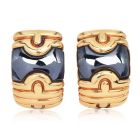 Bvlgari Parentesi 18K Yellow Gold Hematite Hoop Earrings