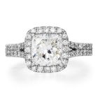 Certified 3.25ct Cushion Cut Diamond Platinum Halo Engagement Ring