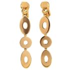 Bvlgari Lucea 18K Yellow Gold Flat Oval Hoop Dangle Drop Earrings