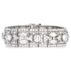 Art déco 27.90cts Diamond Platinum Geometric Link Bracelet-Dover Jewelry