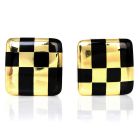 Tiffany & Co. by Angela Cummings 18K Yellow Gold Black Jade Checkerboard Earrings