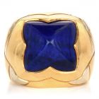 Bvlgari Lapis 18K Two-Tone Gold Pyramid Collection Cocktail Ring