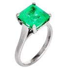 GIA Fine 4.62cts Colombian Emerald 14K Gold Solitaire Engagement Ring|Dover Jewelry|