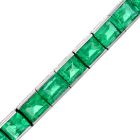 Oscar Heyman Mid-Century 14.73 carat Emerald Platinum Tennis Bracelet-Dover Jewelry