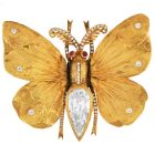 Buccellati Vintage Diamond Gold Ruby Butterfly Brooch Pin-Dover Jewelry