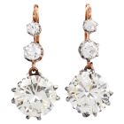 Vintage 9.43 Carat Round Diamond 18k Gold Dangling Earrings|Dover Jewelry|