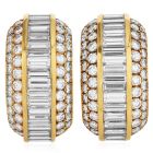 Estate 17.30cts Diamond 18K Statement Clip-On Earrings -Dover Jewelry