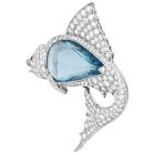 Antique Deco Sailfish Aquamarine Diamond Platinum Brooch Pin|Dover Jewelry|