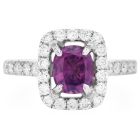 GIA No Heat Kashmir-Azad Pink Sapphire Cushion Cut 18K Engagement Ring|Dover jewelry|