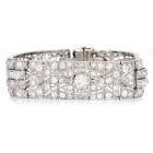 Vintage Art Deco 14.75cts Diamond Platinum Wide Link Bracelet 