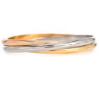 Cartier 18K Triple Tone Gold Interlocking 3 Trinity Bangle Bracelet-Dover Jewelry