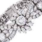 Vintage 16.25cts Diamond Platinum Floral Wrap Bracelet-Dover Jewelry