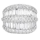 Couture 4.48cts Baguette Diamond Platinum Double Row Cocktail Ring