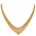 Tiffany & Co. Estate 18K Gold Chevron Mesh Necklace-Dover Jewelry